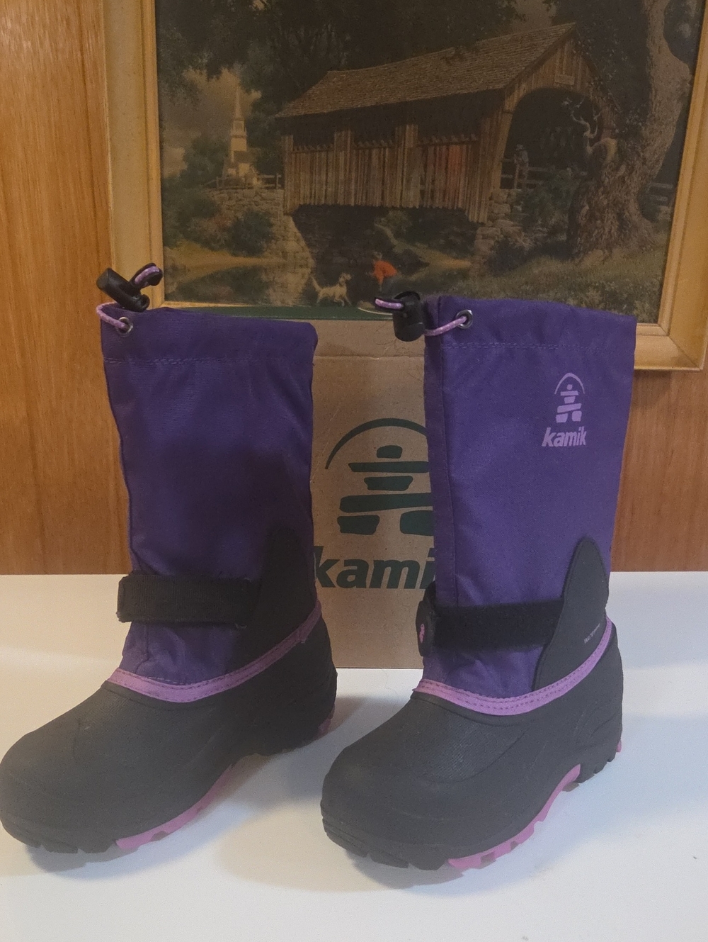 Kamik Purple and Pink Kids' Waterproof Snow Boots